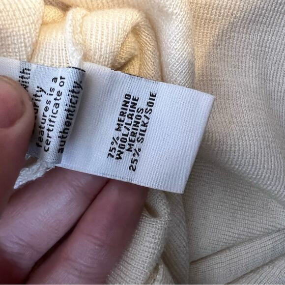 NWOT Diane Von Furstenberg cream wool silk sweater open cross back sz S - Picture 7 of 9